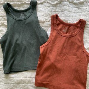 Aerie High Neck Cropped Tank Bundle